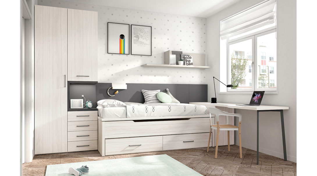 Cama bi cama juvenil. Muebles ros